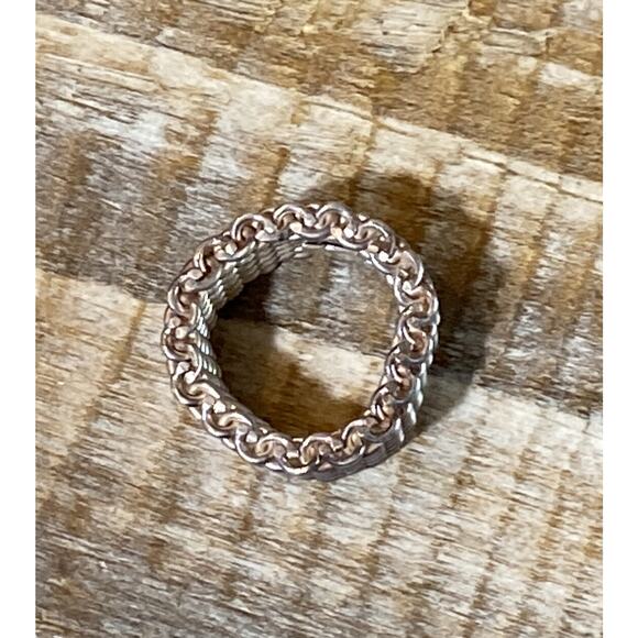 Vintage Tiffany & Co Size 5 Somerset Mesh Basket Weave Ring Sterling Silver 925 - Picture 11 of 12